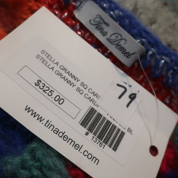 NWT Womens Tina Demel 79 Multicolor Crochet Stella Duster Cardigan Sweater OS - Picture 13 of 13